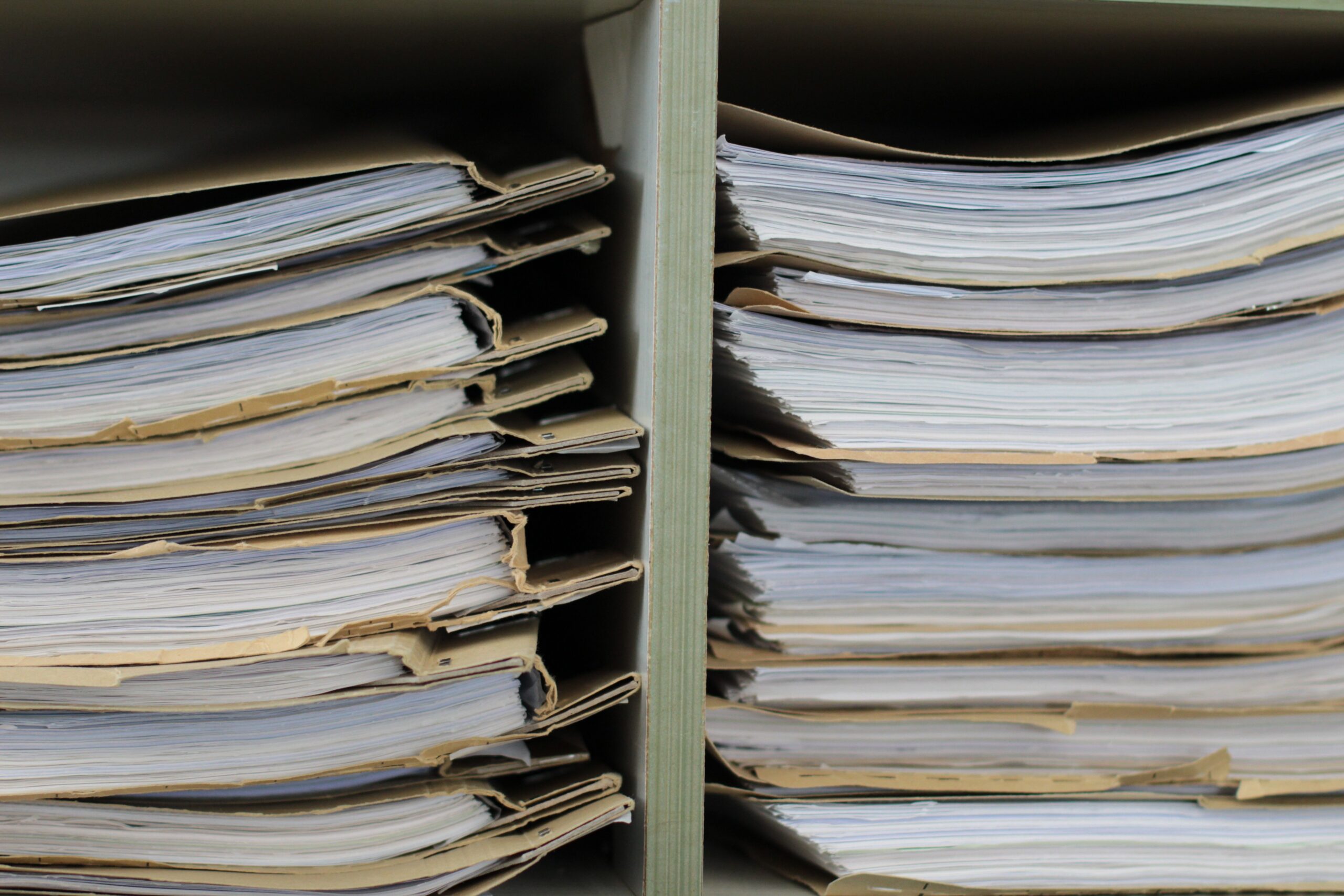 piles of files