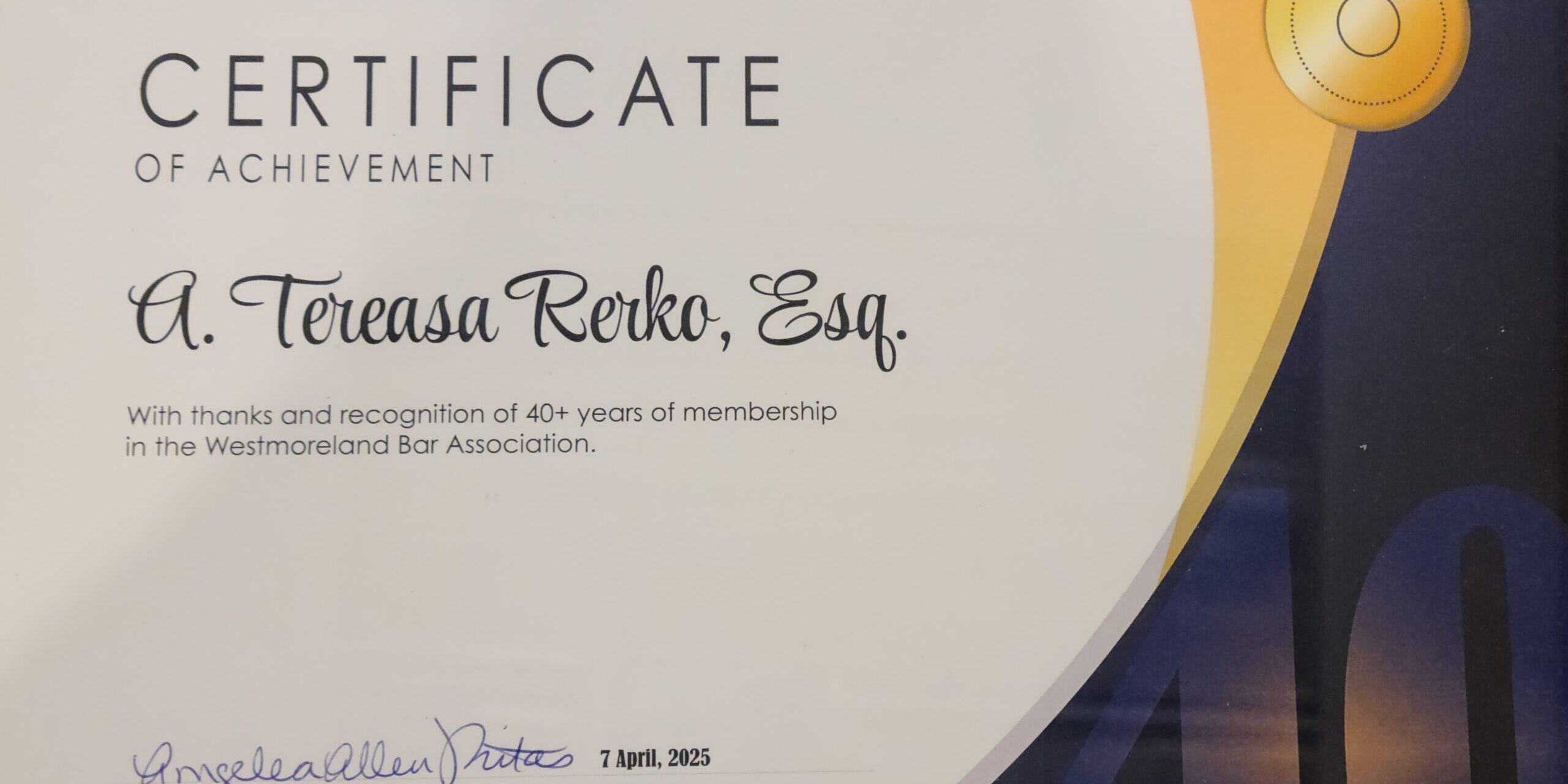 Certificate of Achievement