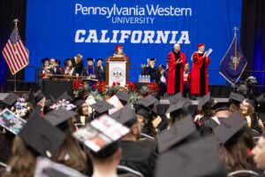 Pa Western University Commencement stage