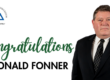 congratulations language with a photo of attorney Ron Fonner