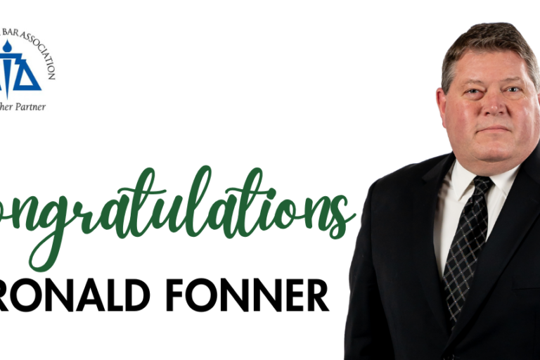 congratulations language with a photo of attorney Ron Fonner