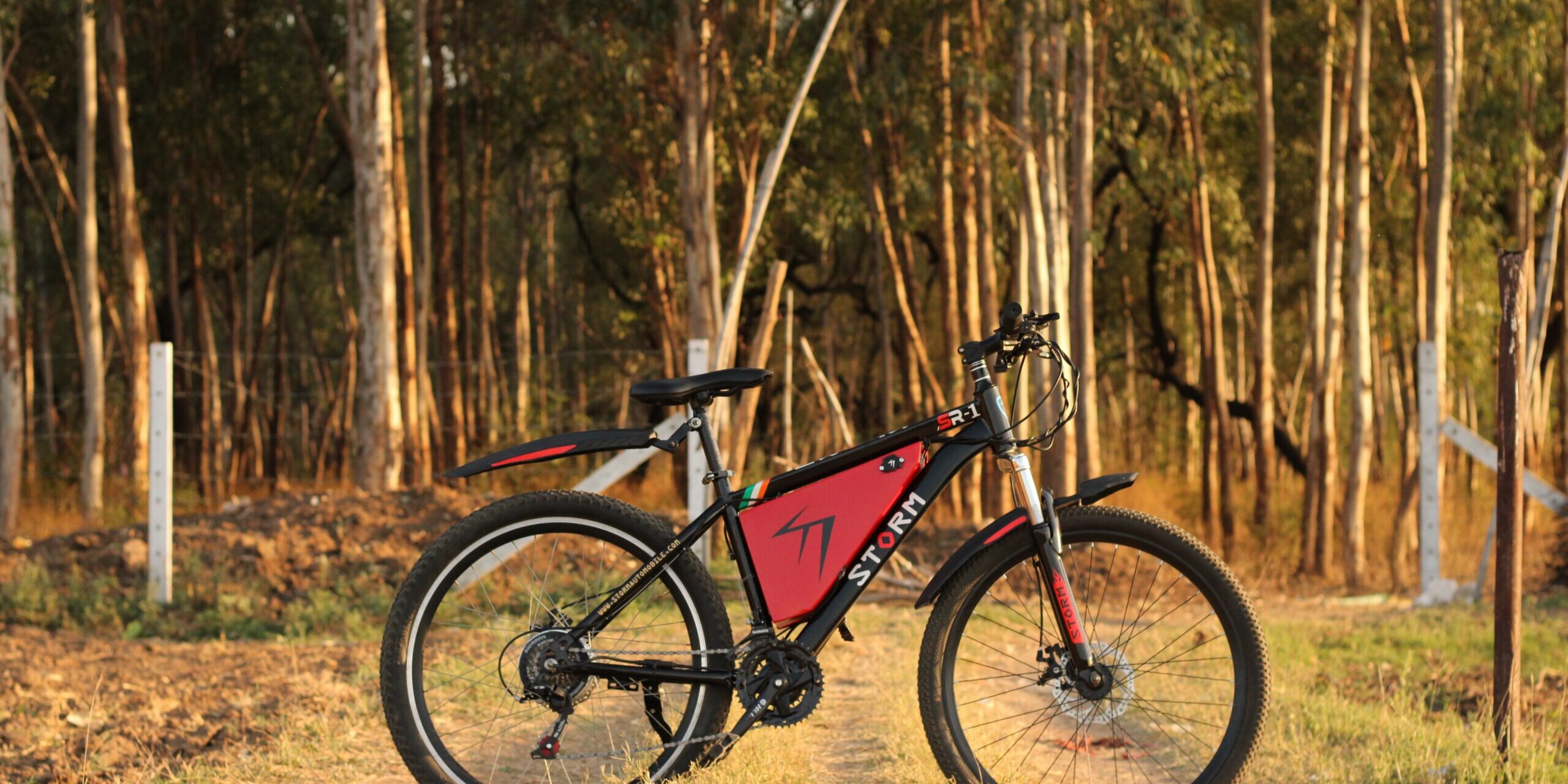 red e-bike