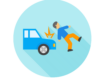 man being hit by car