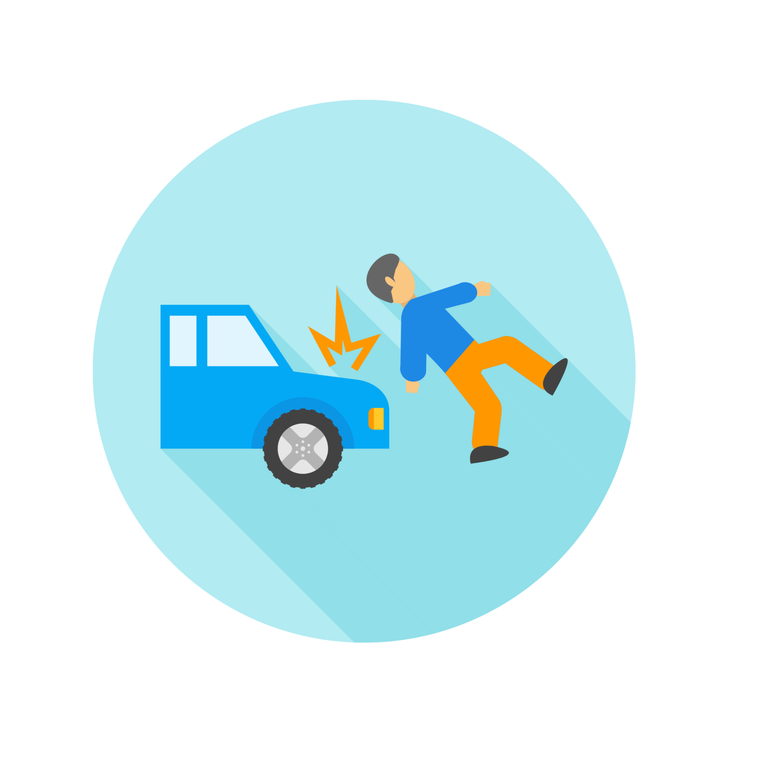 man being hit by car