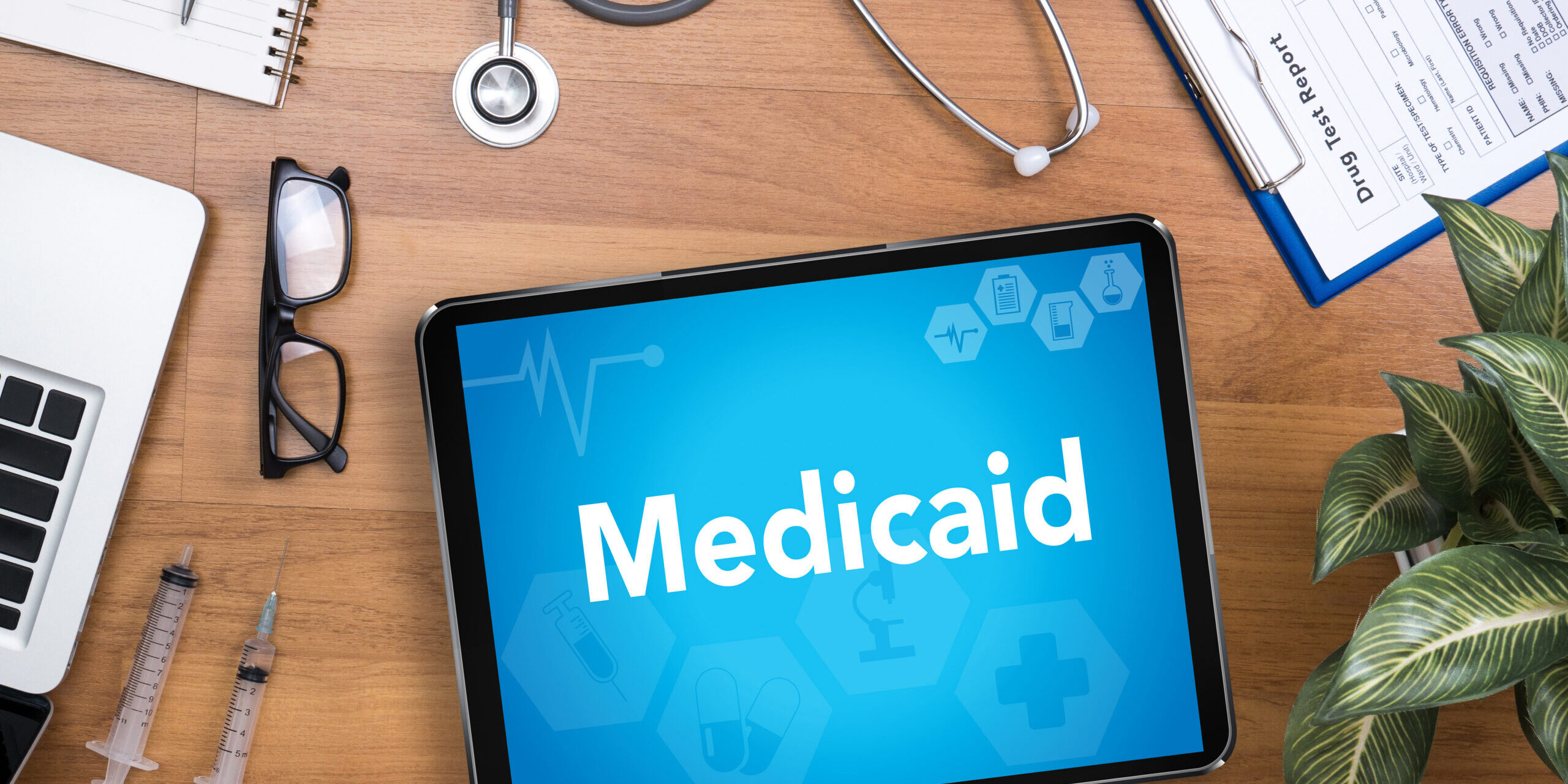 Medicaid ipad screen that reads Medicaid