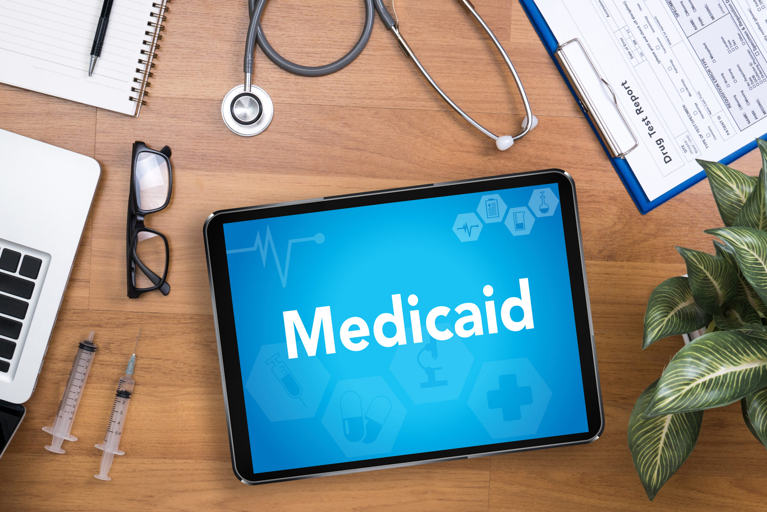 Medicaid ipad screen that reads Medicaid